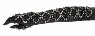 Elegant Crystal Beaded Leather Gloves - Luxury for You