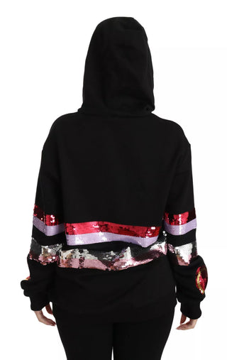 Dg Sequined Hooded Pullover Sweater