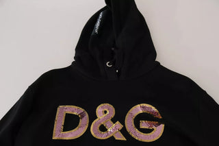 Dg Sequined Hooded Pullover Sweater