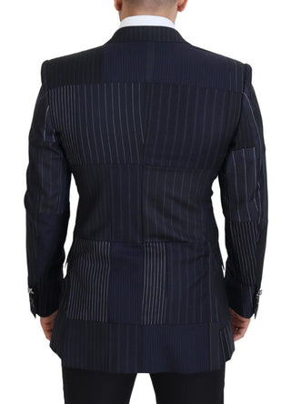 Elegant Navy Slim-fit Double Breasted Blazer