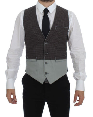 Elegant Gray Cotton Dress Vest - Luxury for You