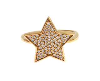 Elegant Gold-plated Sterling Silver Ring With Cz Crystals - Luxury for You