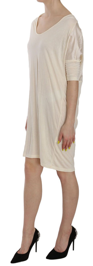 Chic Cream A-line Elbow Sleeve Dress - Luxury for You