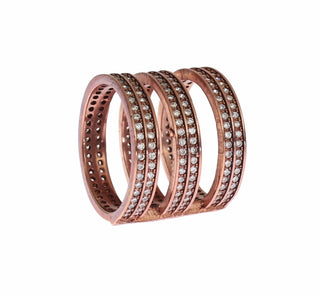 Dazzling Pink Gold Plated Cz Crystal Ring - Luxury for You