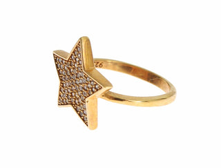 Elegant Gold-plated Sterling Silver Ring With Cz Crystals - Luxury for You