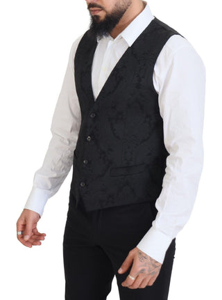 Elegant Black Martini Suit Jacket & Vest Ensemble