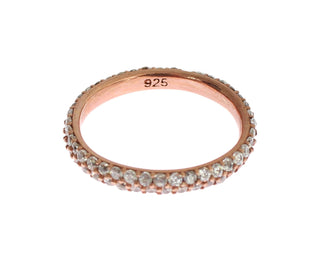 Chic Pink Crystal-encrusted Silver Ring - Luxury for You