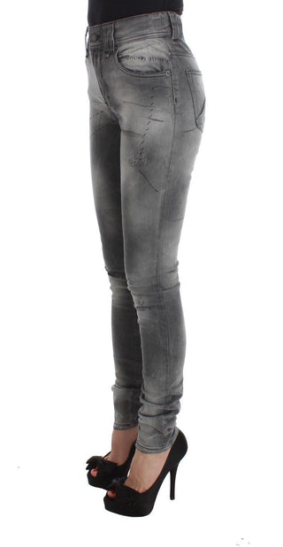 Chic Gray Slim Fit Designer Jeans - Luxury for You