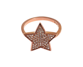 Dazzling Pink Gold Plated Sterling Silver Cz Ring - Luxury for You