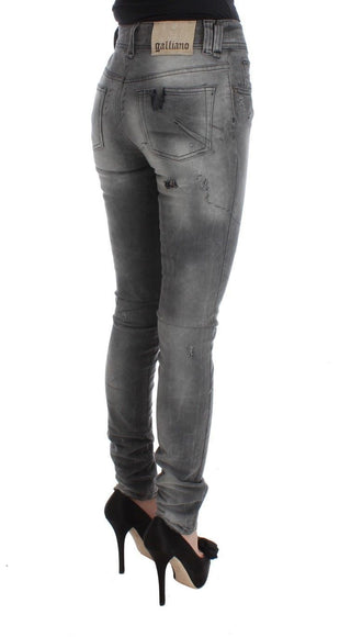 Chic Gray Slim Fit Designer Jeans - Luxury for You