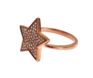 Dazzling Pink Gold Plated Sterling Silver Cz Ring - Luxury for You