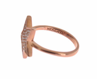 Dazzling Pink Gold Plated Sterling Silver Cz Ring - Luxury for You