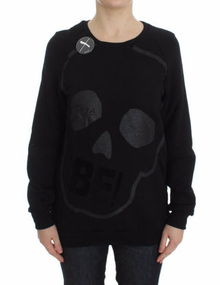 Chic Skull Motif Crew-neck Cotton Sweater - Luxury for You