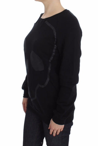 Chic Skull Motif Crew-neck Cotton Sweater - Luxury for You