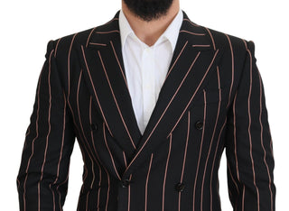 Elegant Slim Fit Double-breasted Black Blazer