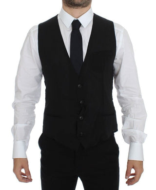 Elegant Black Wool Dress Vest - Luxury for You