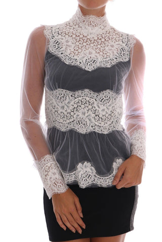 Elegant White Floral Lace Blouse Top - Luxury for You