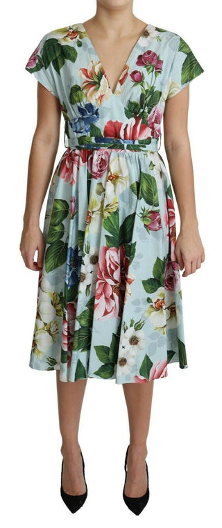 Floral Elegance V-neck Cotton Dress - Luxury for You