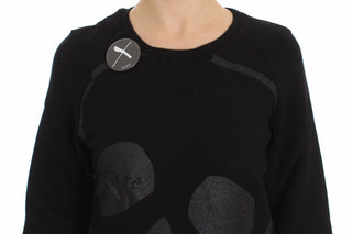 Chic Skull Motif Crew-neck Cotton Sweater - Luxury for You