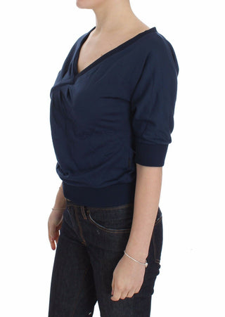 Elegant Deep V-neck Sweater In Blue - Luxury for You