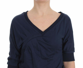 Elegant Deep V-neck Sweater In Blue - Luxury for You