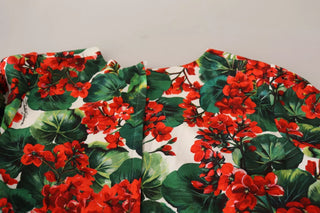 Red Green Portofino-print Poplin Midi Dress