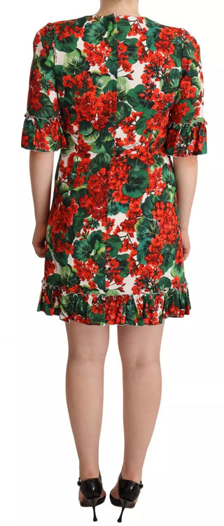 Red Green Portofino-print Poplin Midi Dress