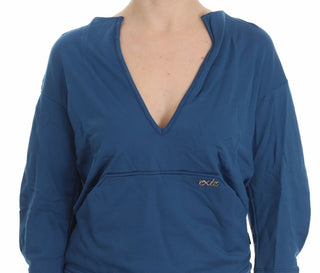 Elegant Deep V-neck Sweater In Blue - Luxury for You