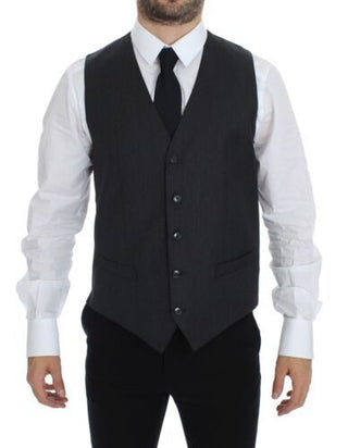 Elegant Gray Wool Formal Vest - Luxury for You