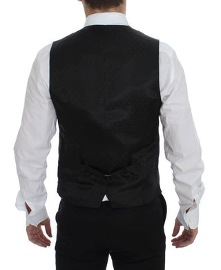 Elegant Black Wool Silk Dress Vest - Luxury for You