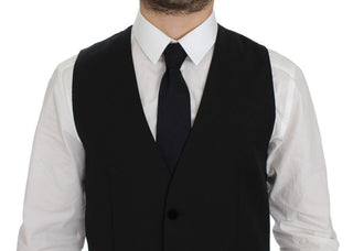 Elegant Black Wool Formal Dress Vest - Luxury for You