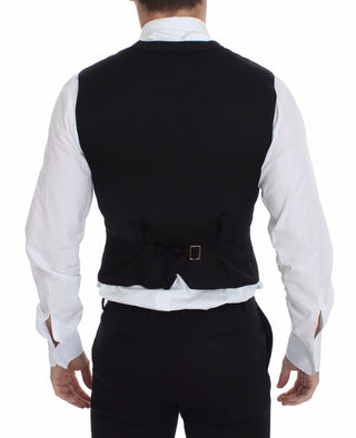 Elegant Black Cotton Blend Dress Vest - Luxury for You