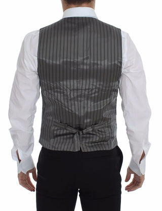 Elegant Gray Cotton Stretch Dress Vest - Luxury for You