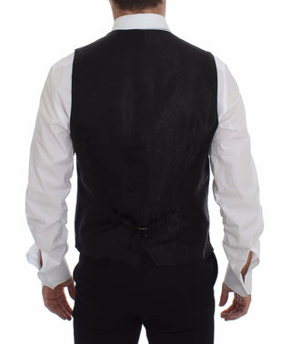 Elegant Black Striped Single Breasted Dress Vest - Luxury for You