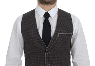 Elegant Gray Cotton Dress Vest - Luxury for You