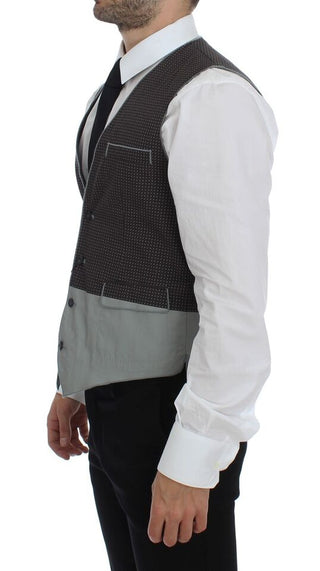 Elegant Gray Cotton Dress Vest - Luxury for You