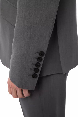 Elegant Gray Wool Two-button Designer Suit - Luxury for You