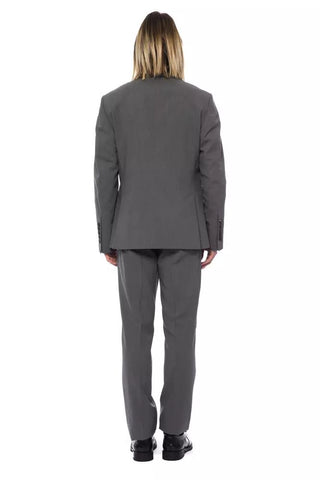 Elegant Gray Wool Two-button Designer Suit - Luxury for You