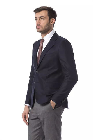 Elegant Blue Wool Jacket For Men - Luxury for You