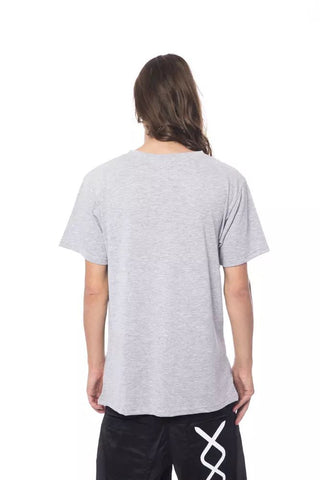 Sleek Gray Round Neck Cotton Tee - Luxury for You