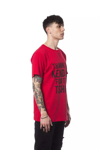 Elegant Red Round Neck Printed Tee - Luxury for You