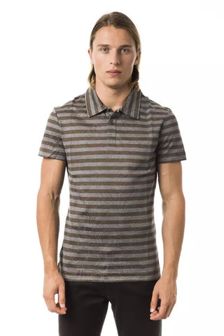 Elegant Gray Striped Cotton Polo - Luxury for You