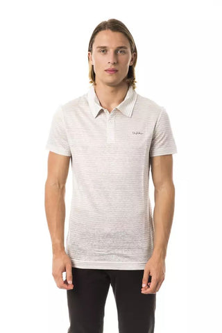 Elegant Beige Linen Polo With Chest Embroidery - Luxury for You