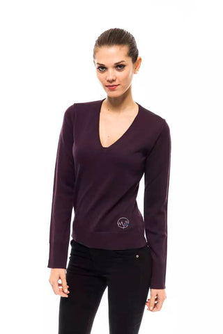 Chic V-neck Embellished Logo Sweater - Luxury for You