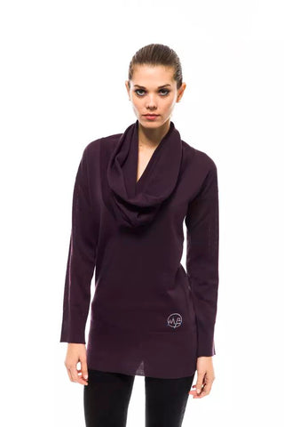 High Collar Embellished Sweater In Purple - Luxury for You