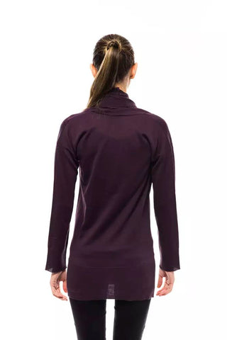 High Collar Embellished Sweater In Purple - Luxury for You