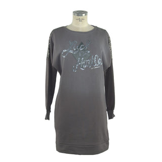 Chic Long Sleeve Sweatshirt Dress In Gray - Luxury for You