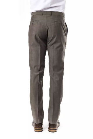 Elegant Gray Woolen Suit Pants - Drop 7 Cut - Luxury for You