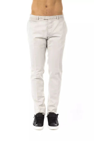 Elegant Gray Casual Cotton Pants - Luxury for You