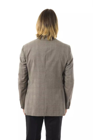 Elegant Gray Wool Two-button Blazer - Luxury for You